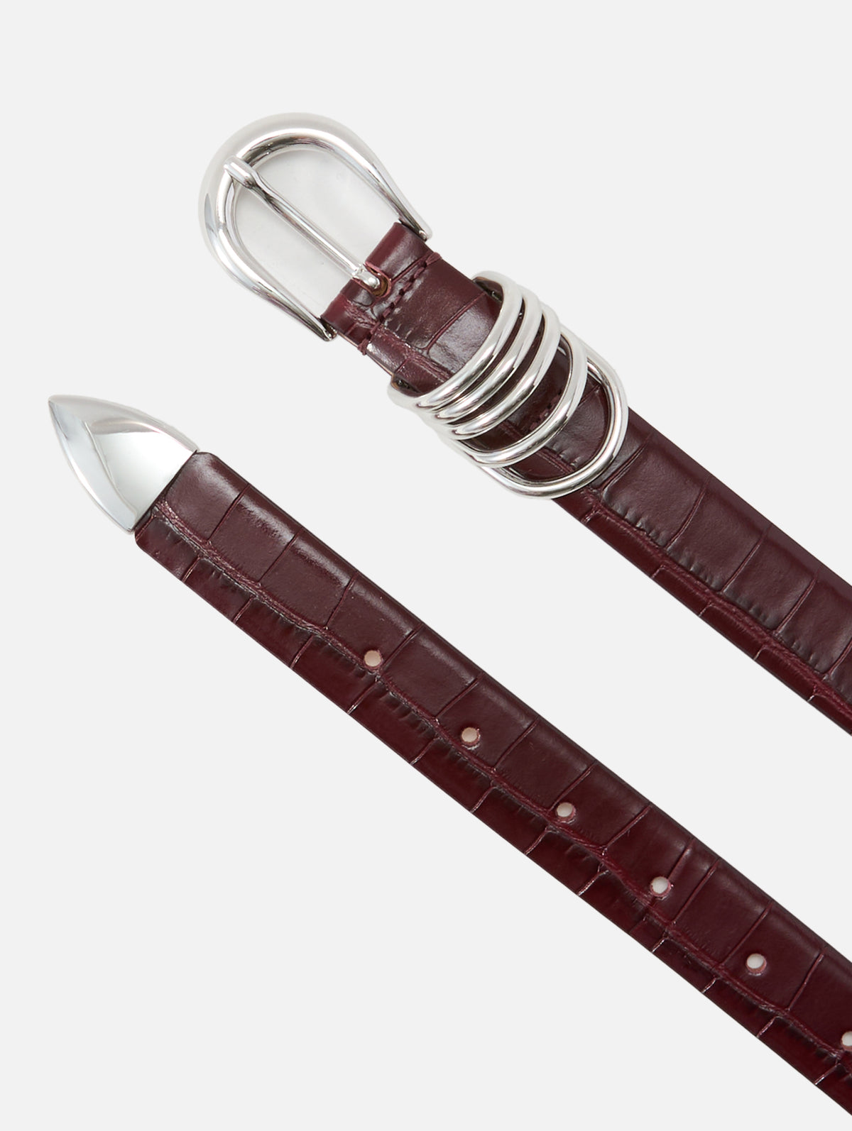Hollyhock Belt,DEHANCHE,BORDEAUX CROCO/SILVER,Image 3