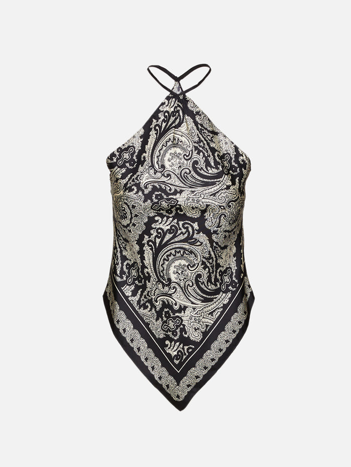 Audrey Camisole,NILI LOTAN,BLACK/IVORY,Image 1