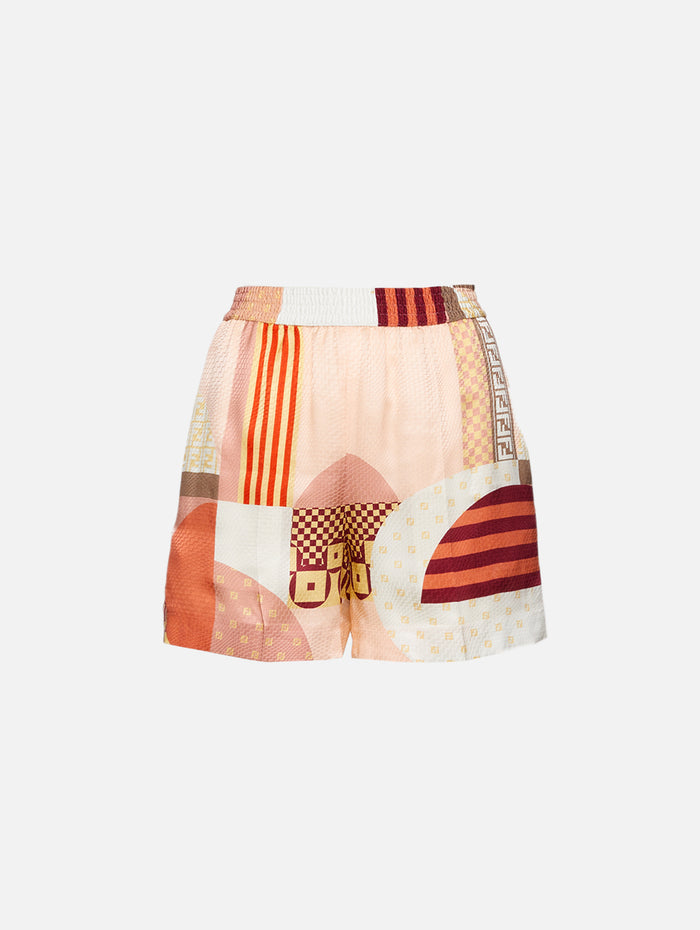 Crepe Satin Short,FENDI,MULTICOLOR,Image 1
