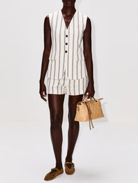 Mac Short,A.L.C.,CREAM STRIPE,Image 2