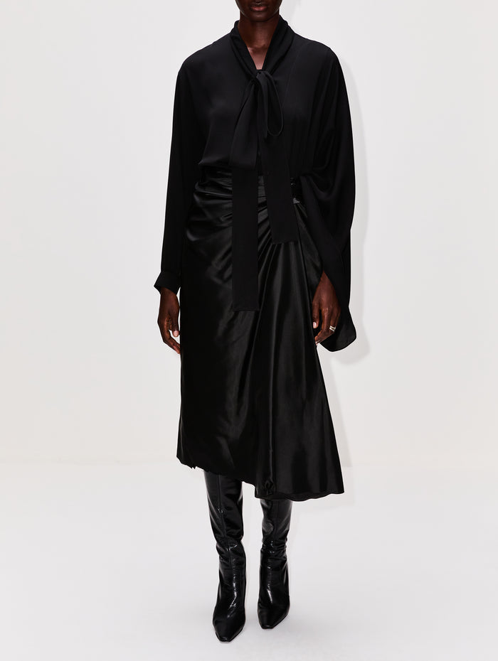 Draped Skirt,BALENCIAGA,BLACK,Image 1
