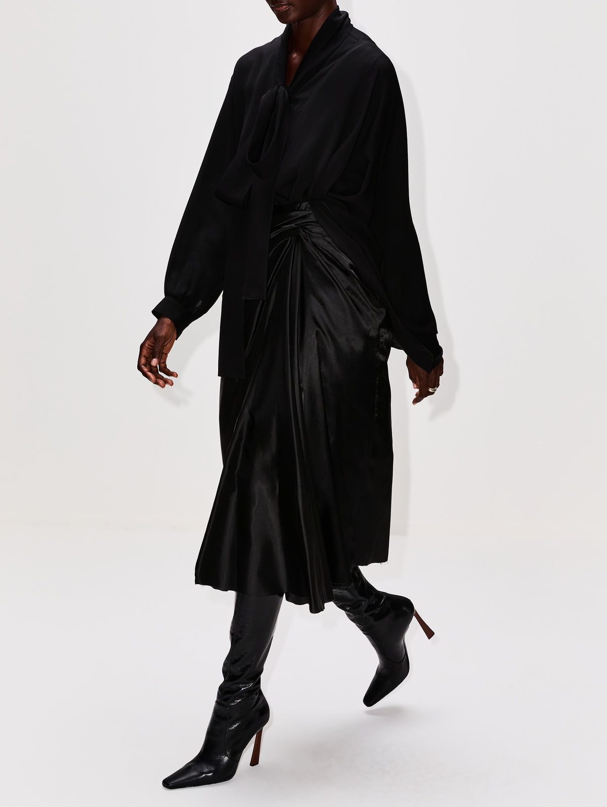 Draped Skirt,BALENCIAGA,BLACK,Image 3