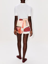 Crepe Satin Short,FENDI,MULTICOLOR,Image 4