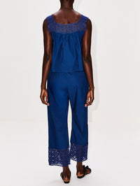 Heirloom Poplin Trouser,CALLE DEL MAR,NAVY,Image 4