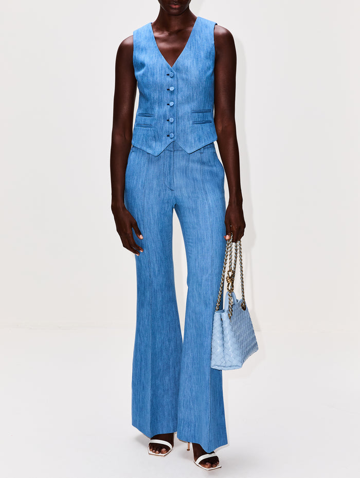Rhein Pant,GABRIELA HEARST,MEDIUM BLUE,Image 1