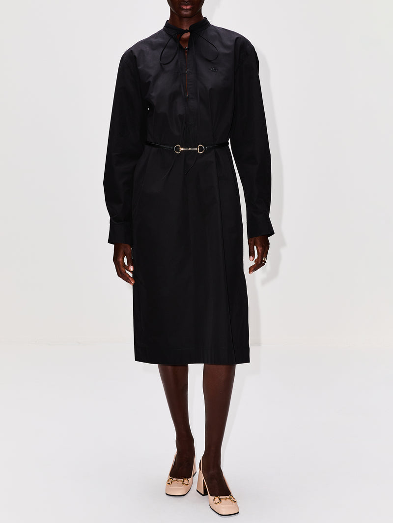 Long Sleeve Heavy Poplin Dress