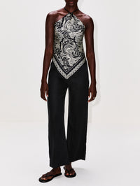 Audrey Camisole,NILI LOTAN,BLACK/IVORY,Image 2