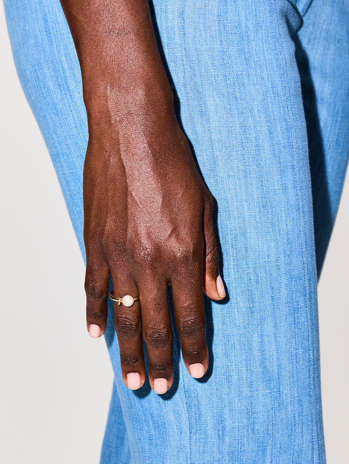 Ring Piercing Diamonds Ball,RAINBOW K JEWELRY,YELLOW GOLD,Image 1