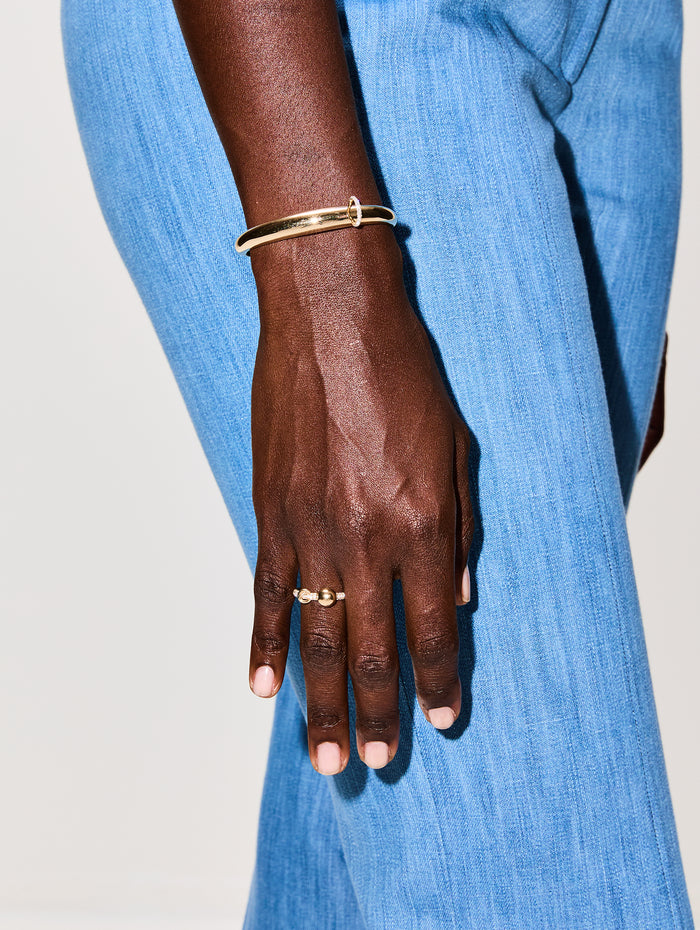 Ring Piercing Diamonds Hoop,RAINBOW K JEWELRY,YELLOW GOLD,Image 1