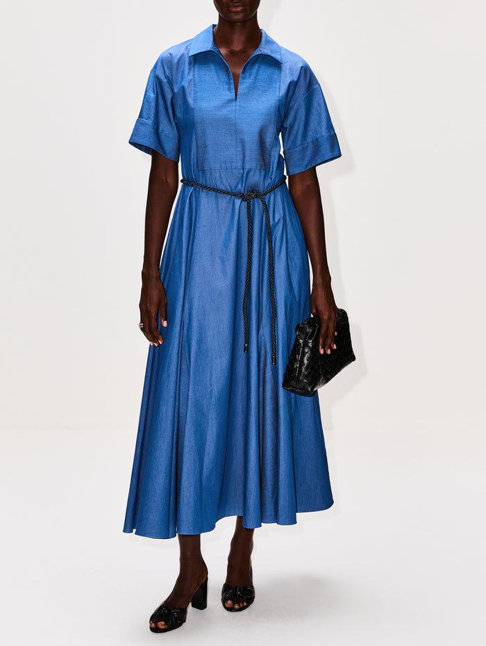 Caftan Shirtdress,ROSETTA GETTY,WASHED BLUE,Image 1