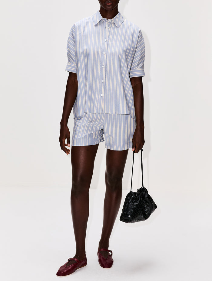 Gisele Relaxed Button Down Shirt,SABLYN,DUSTY PERIWINKLE MULTI,Image 1