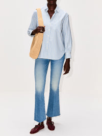Blake Oversized Shirt,BIRDS OF PARADIS BY TROVATA,BLUE OXFORD STRIPE,Image 2
