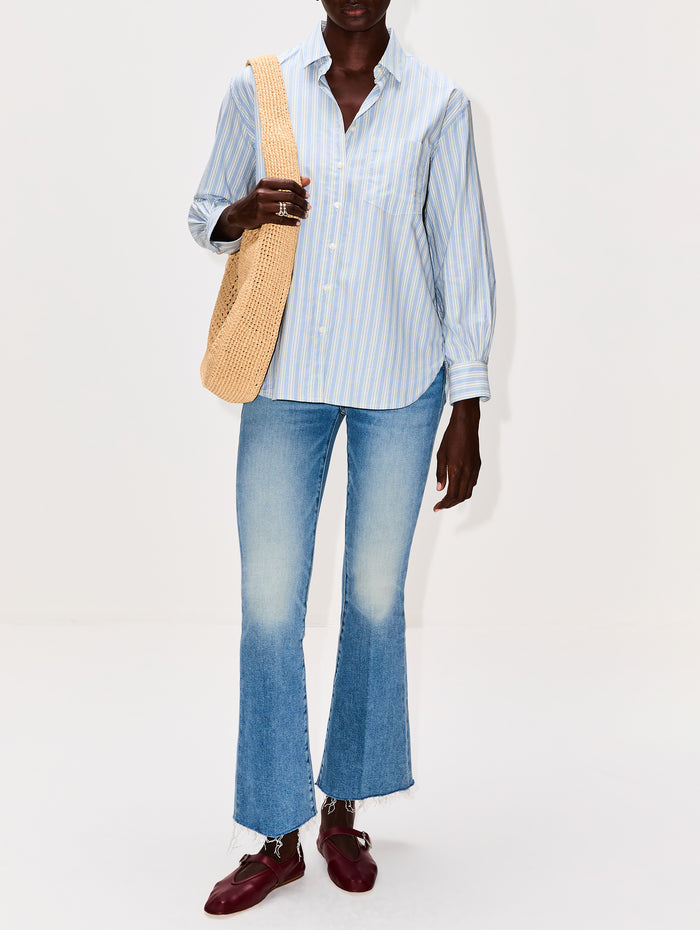 Blake Oversized Shirt,BIRDS OF PARADIS BY TROVATA,BLUE OXFORD STRIPE,Image 1