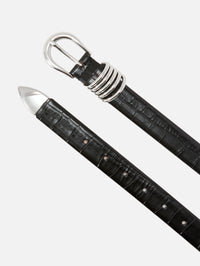 Hollyhock Belt,DEHANCHE,BLACK CROCO/SILVER,Image 3