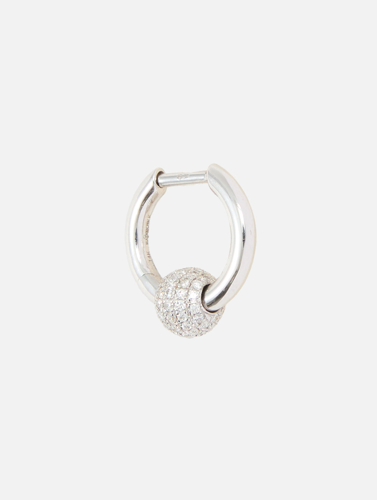 Mini Earring Piercing Diamonds Ball,RAINBOW K JEWELRY,WHITE GOLD,Image 3