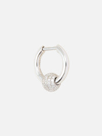 Mini Earring Piercing Diamonds Ball,RAINBOW K JEWELRY,WHITE GOLD,Image 3