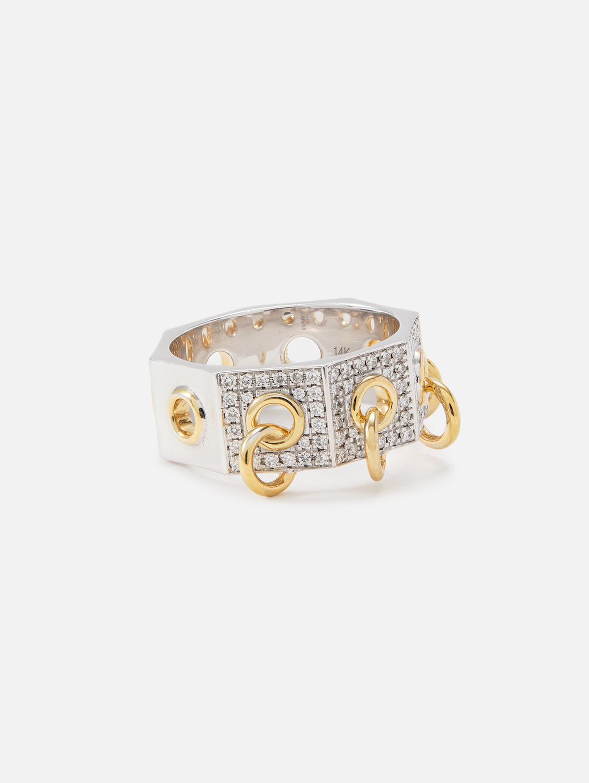 Eyet Ring Full Diamonds,RAINBOW K JEWELRY,WHITE GOLD/YELLOW GOLD,Image 3