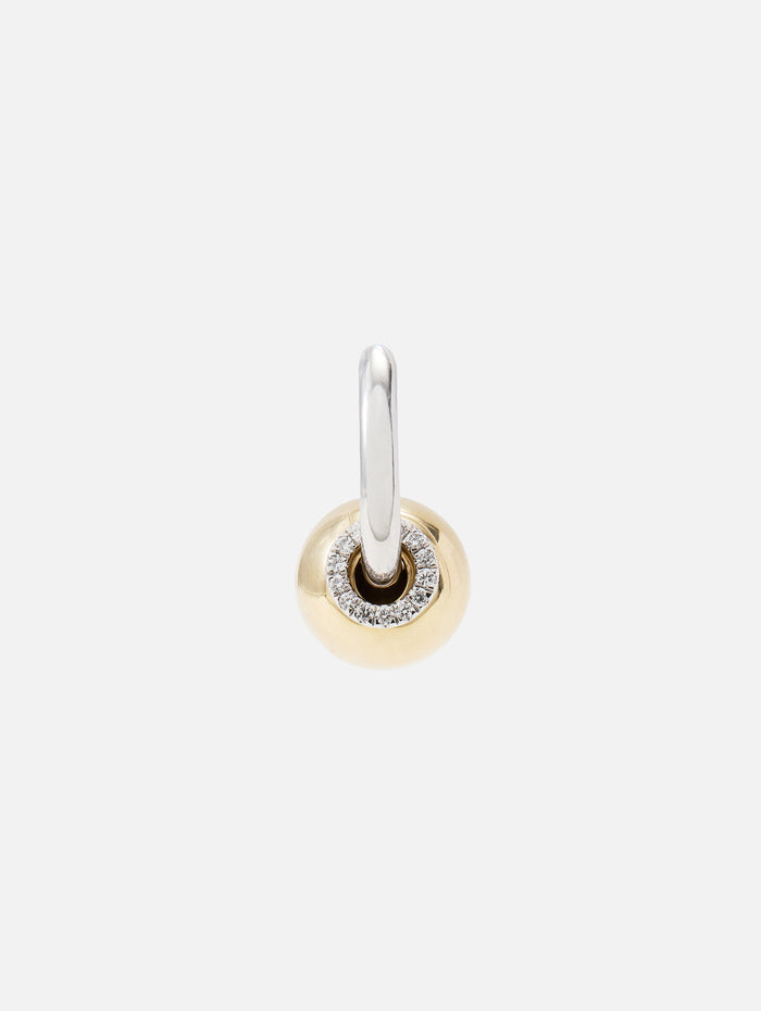 Earring Piercing Diamonds Hoop,RAINBOW K JEWELRY,WHITE GOLD/YELLOW GOLD,Image 1