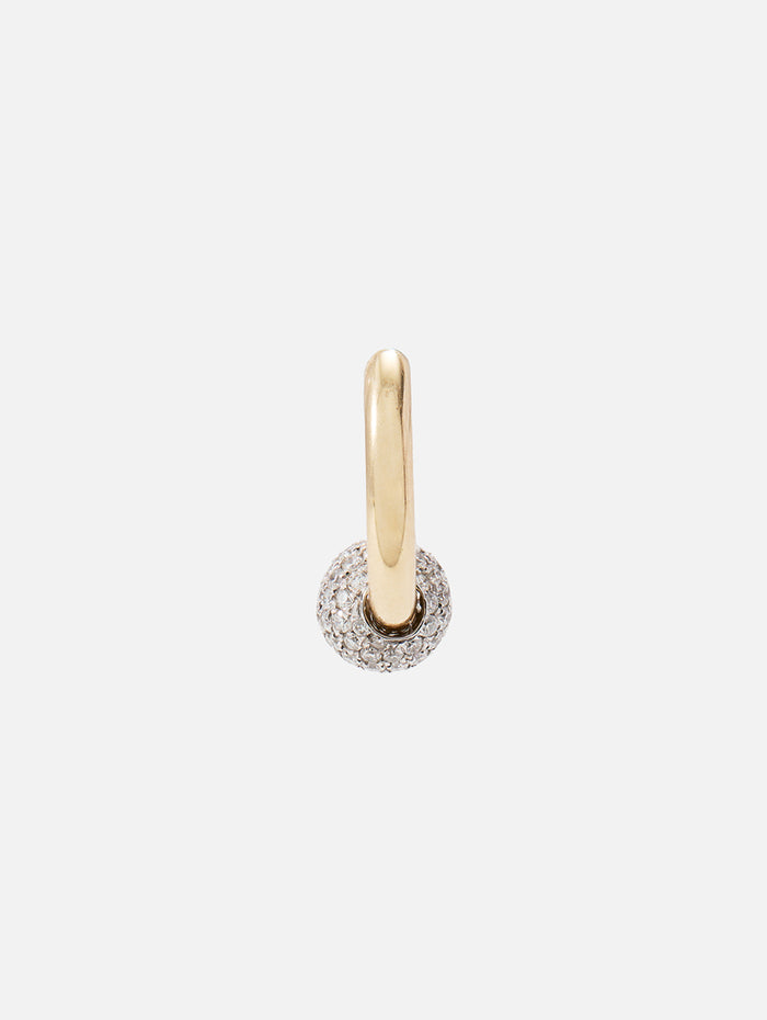Mini Earring Piercing Diamonds Ball,RAINBOW K JEWELRY,YELLOW GOLD/WHITE GOLD,Image 1