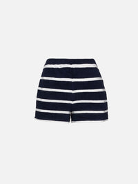 Stripe Terry Short,LA LIGNE,NAVY IVORY,Image 1