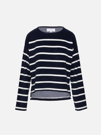 Breton Terry Tee,LA LIGNE,NAVY IVORY,Image 1