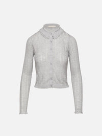 Lottie Knit Cardigan,ULLA JOHNSON,SLATE,Image 1