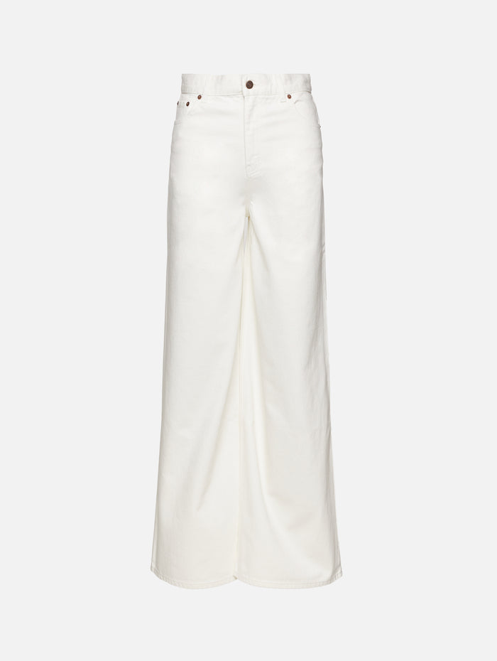 Wide Leg Jean,CHLOÉ,WHITE,Image 1