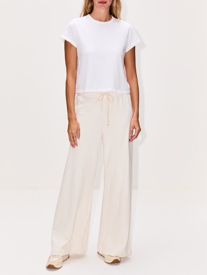 Drawstring Wide Leg Sweatpant,ÉTERNE,BONE,Image 1