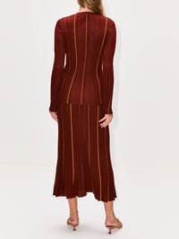 Barth Pinstripe Cardigan,GABRIELA HEARST,BURNT SIENNA,Image 3