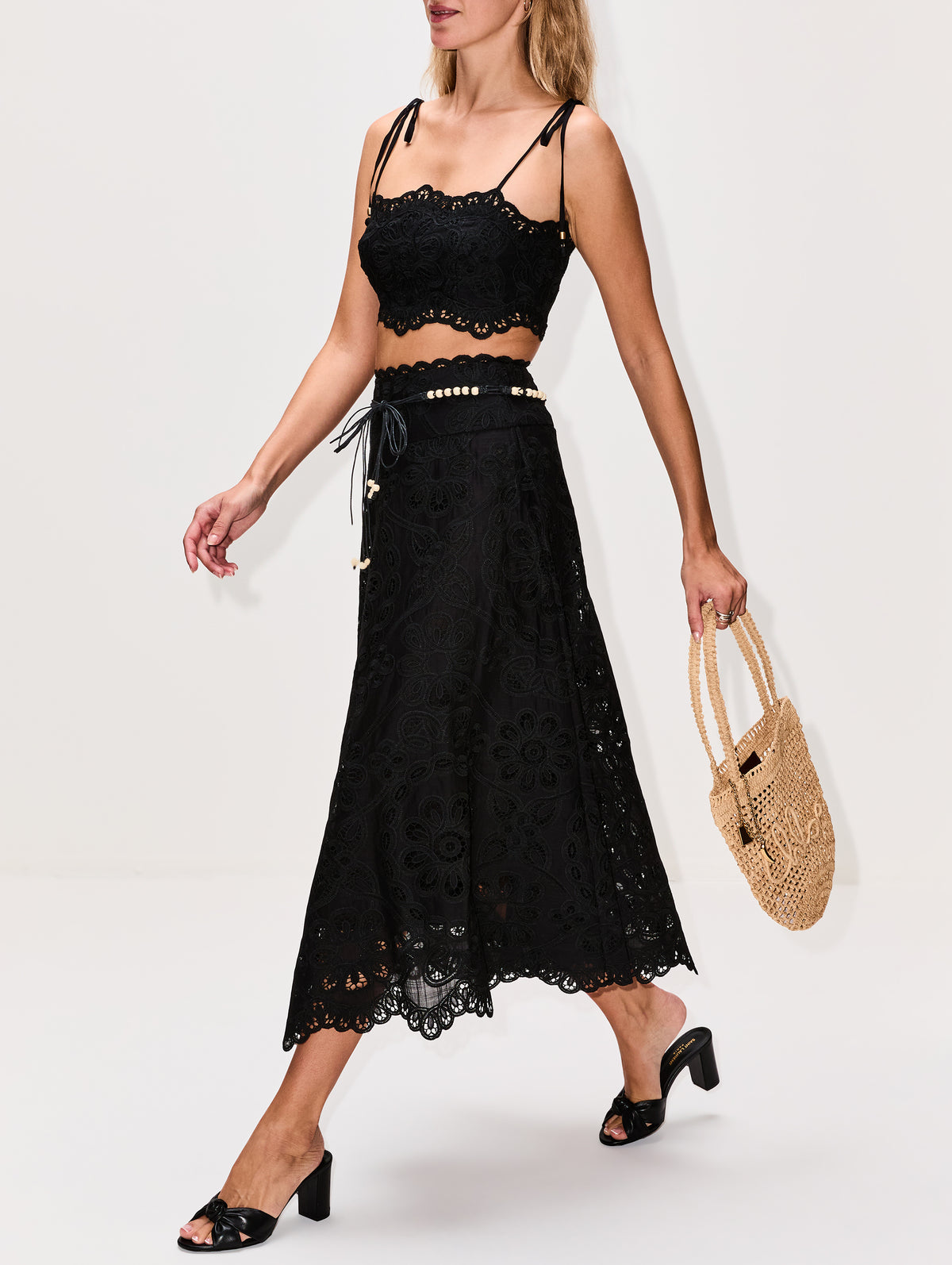 Rhiannon Embroidered Skirt,ZIMMERMANN,BLACK,Image 3