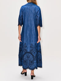 Coco Embroidered Denim Dress,ZIMMERMANN,RAILWAY BLUE,Image 4