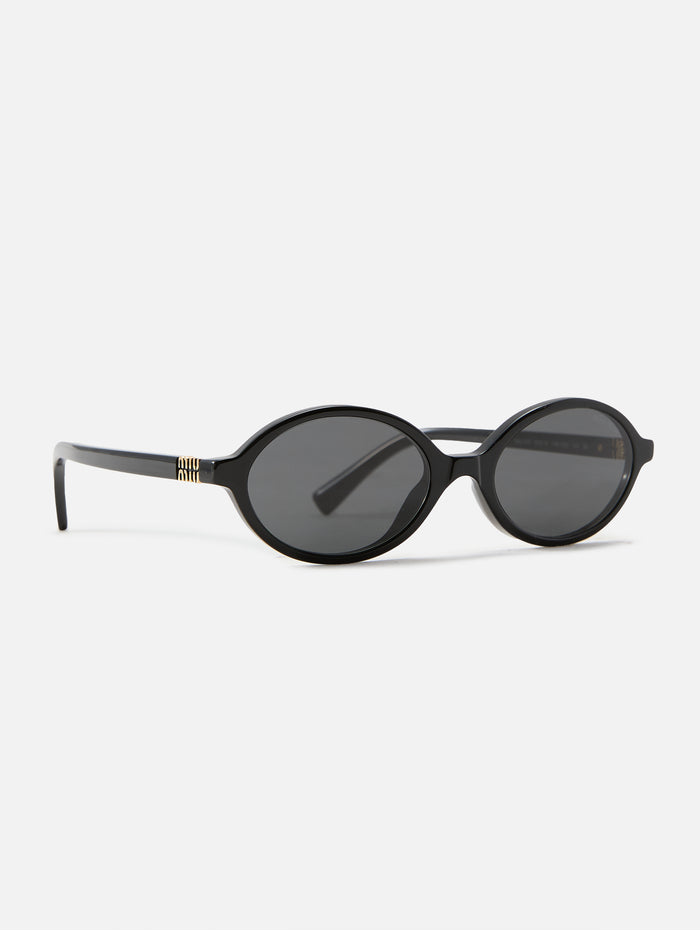 Oval Sunglasses,MIU MIU EYEWEAR,BLACK,Image 1