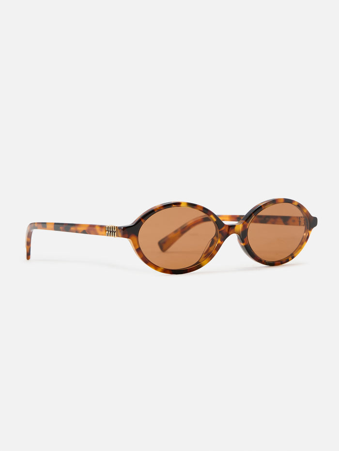 Oval Sunglasses,MIU MIU EYEWEAR,CAMEL BEIGE,Image 1