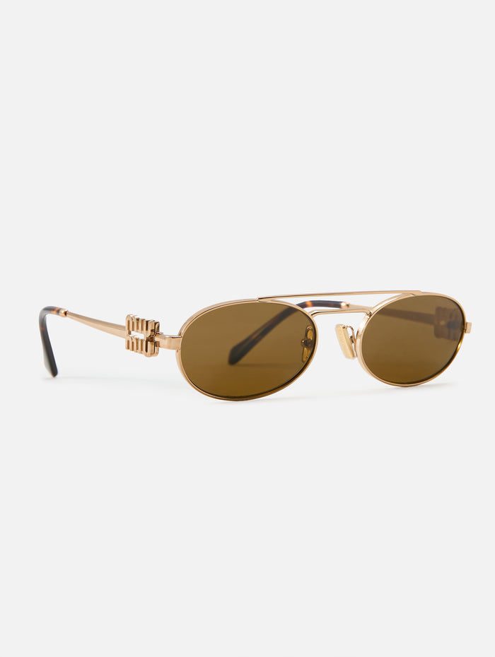 Metal Oval Sunglasses,MIU MIU EYEWEAR,LODEN GREEN,Image 1