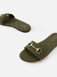 GG Horsebit Sandal,GUCCI,GREEN,Image 2