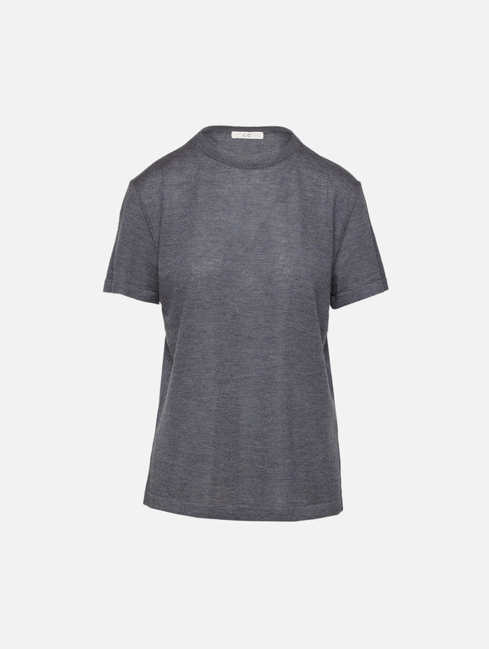 Cashmere Tee,CO,GREY,Image 1