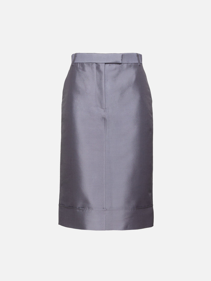 Midi Skirt,THOM BROWNE,MEDIUM GREY,Image 1