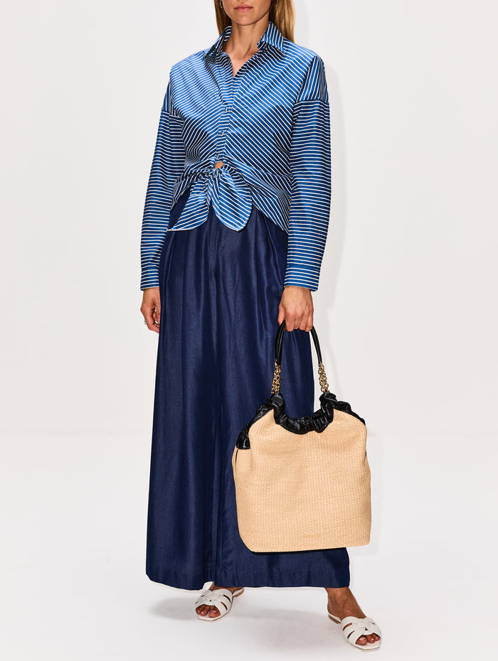 Ilusion Natural Top,ANDRES OTALORA,NAVY STRIPES,Image 1