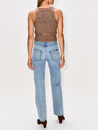 Reese V Neck Tank,BRANDON MAXWELL,MARLED BROWN,Image 3