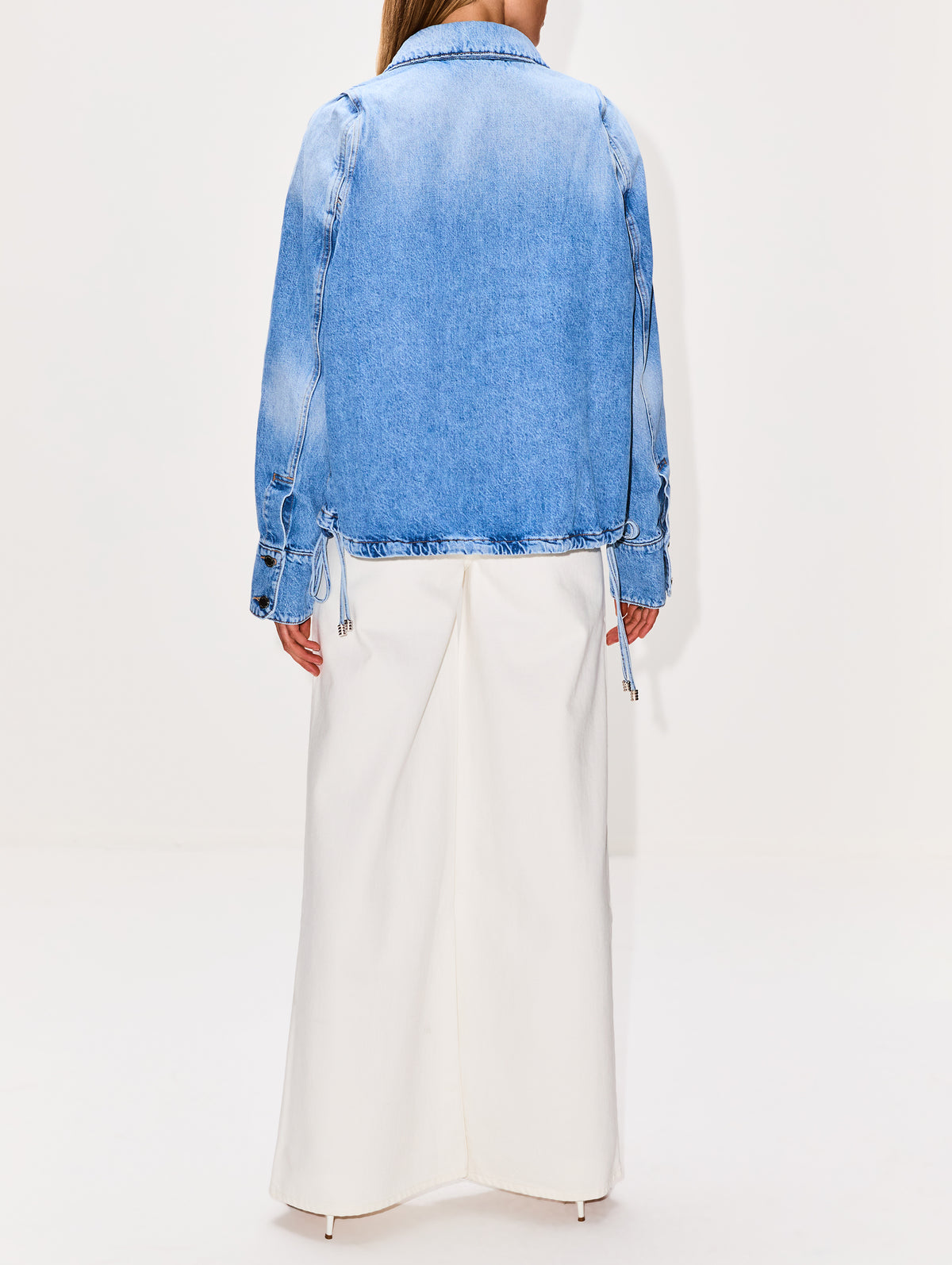 Harper Balloon Jacket,BRANDON MAXWELL,MEDIUM VINTAGE WASH,Image 3