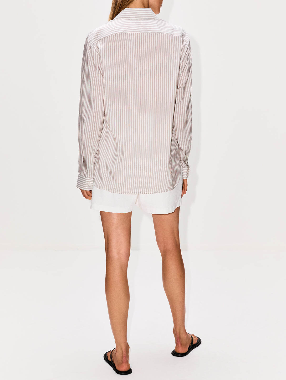 Vanda Shirt,THE ROW,GREY/WHITE,Image 3