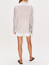Vanda Shirt,THE ROW,GREY/WHITE,Image 3
