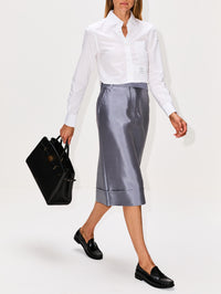 Midi Skirt,THOM BROWNE,MEDIUM GREY,Image 3