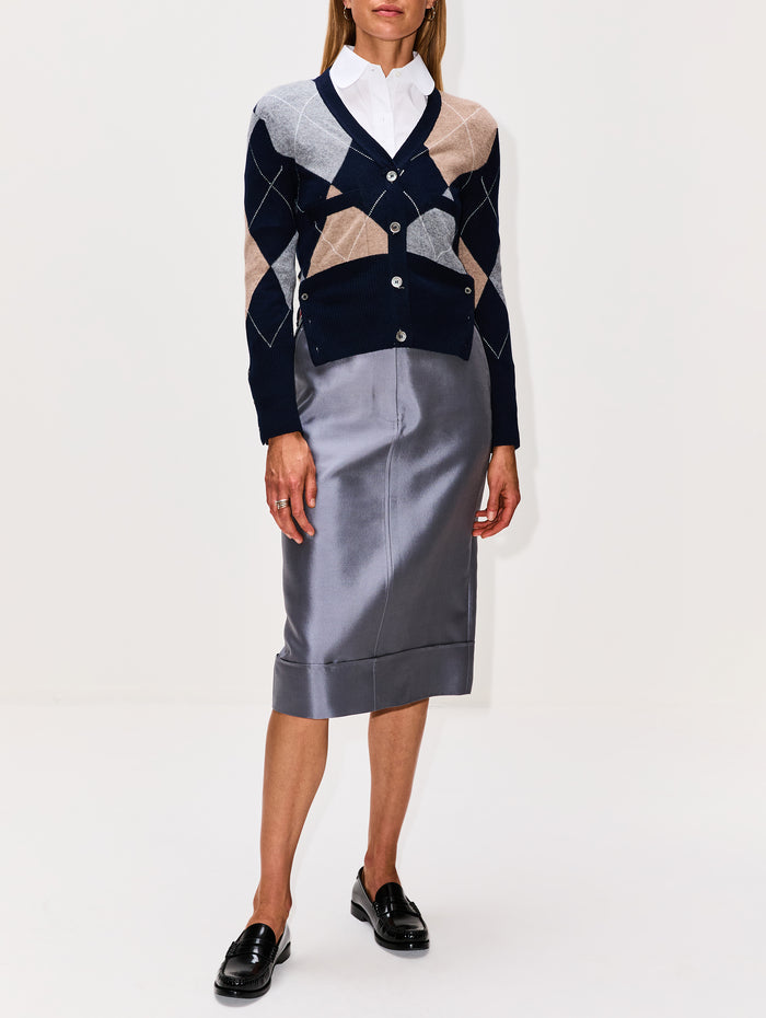 Argyle Intarsia Classic Sweater,THOM BROWNE,NAVY,Image 1