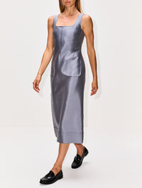 Column Dress,THOM BROWNE,MEDIUM GREY,Image 3