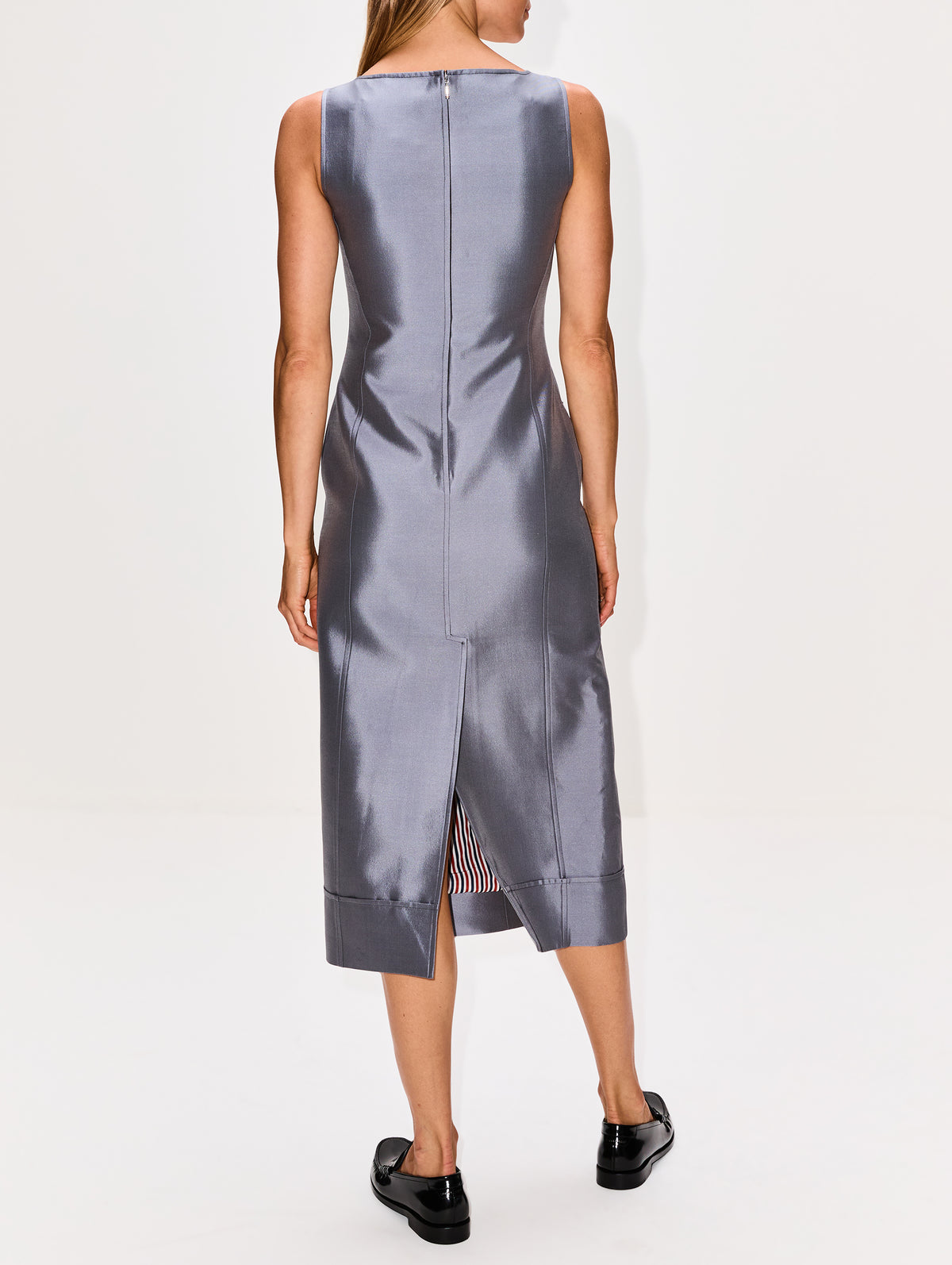 Column Dress,THOM BROWNE,MEDIUM GREY,Image 4