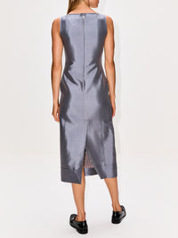 Column Dress,THOM BROWNE,MEDIUM GREY,Image 4