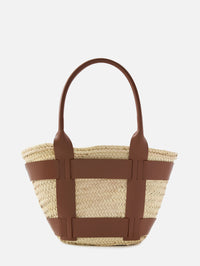 Santorini Bag,DEMELLIER,NATURAL RAFFIA/TAN SMOOTH,Image 2