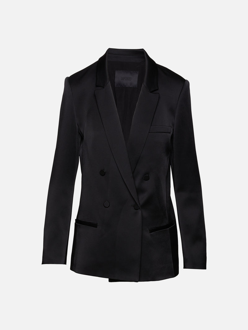Satin Double Breasted Blazer