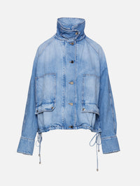 Harper Balloon Jacket,BRANDON MAXWELL,MEDIUM VINTAGE WASH,Image 1